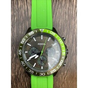 Fossil BQ2501 Green Men’s Watch With Silicone Band Working